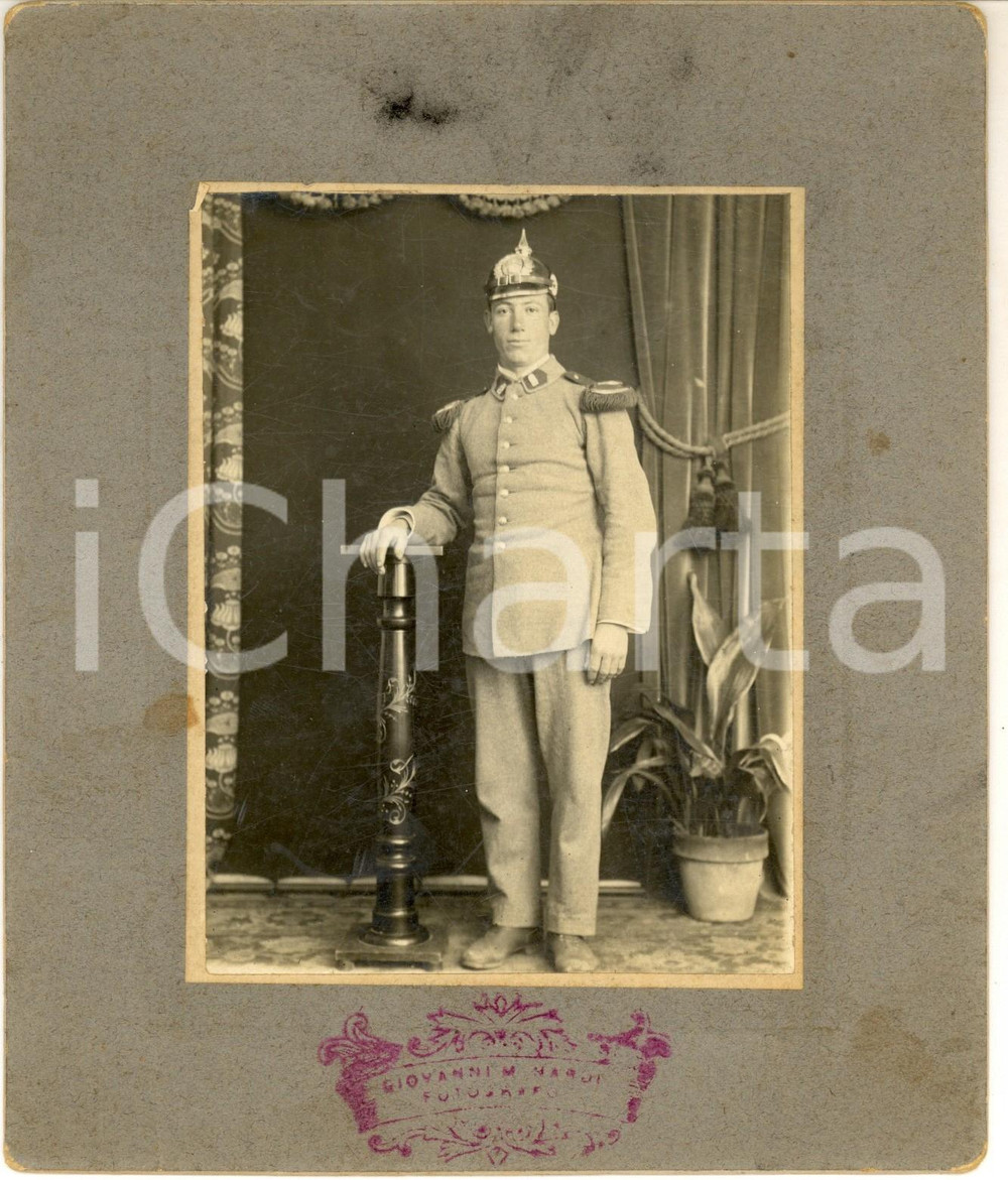 Fotografia d epoca originale 1900 ca s. l. DEUTSCHES HEER Ritratto giovane ufficiale Foto Giovanni M. NARDI 1