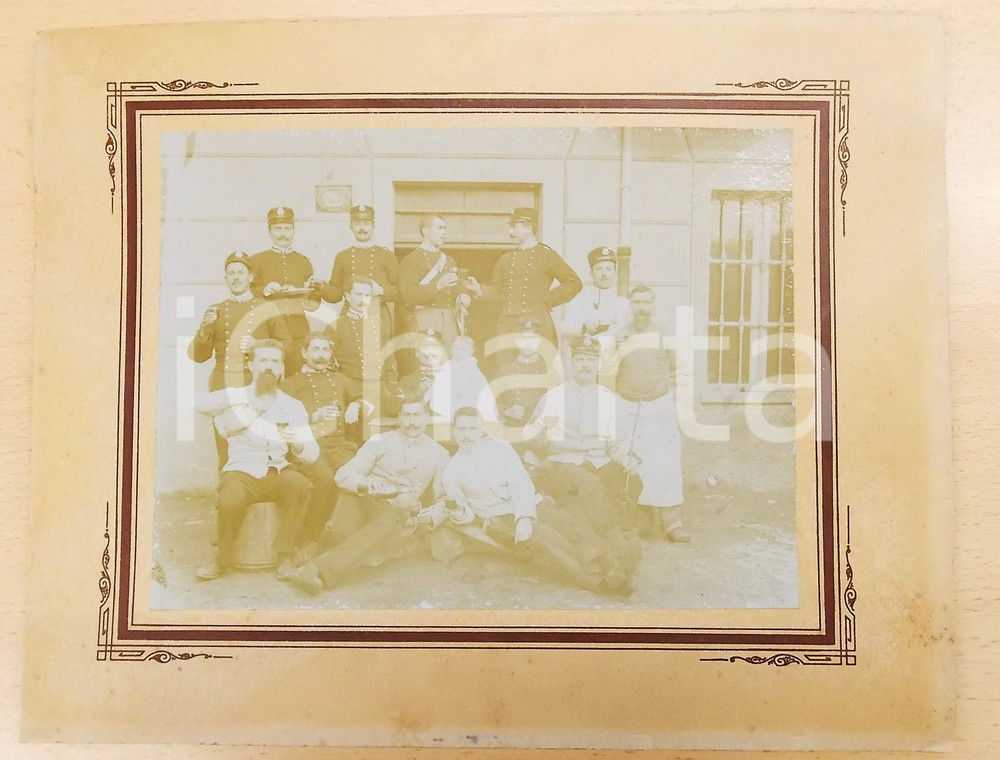 Fotografia d epoca originale 1910 ca TORINO Brindisi tra ufficiali presso Assicurazione Incendi  Foto 32x25 1