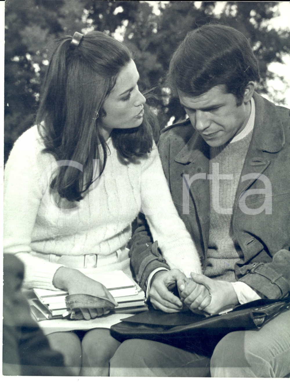 Fotografia d epoca originale 1967 MUSICA Il cantante Salvatore ADAMO durante un video  Foto 21x30 cm 1