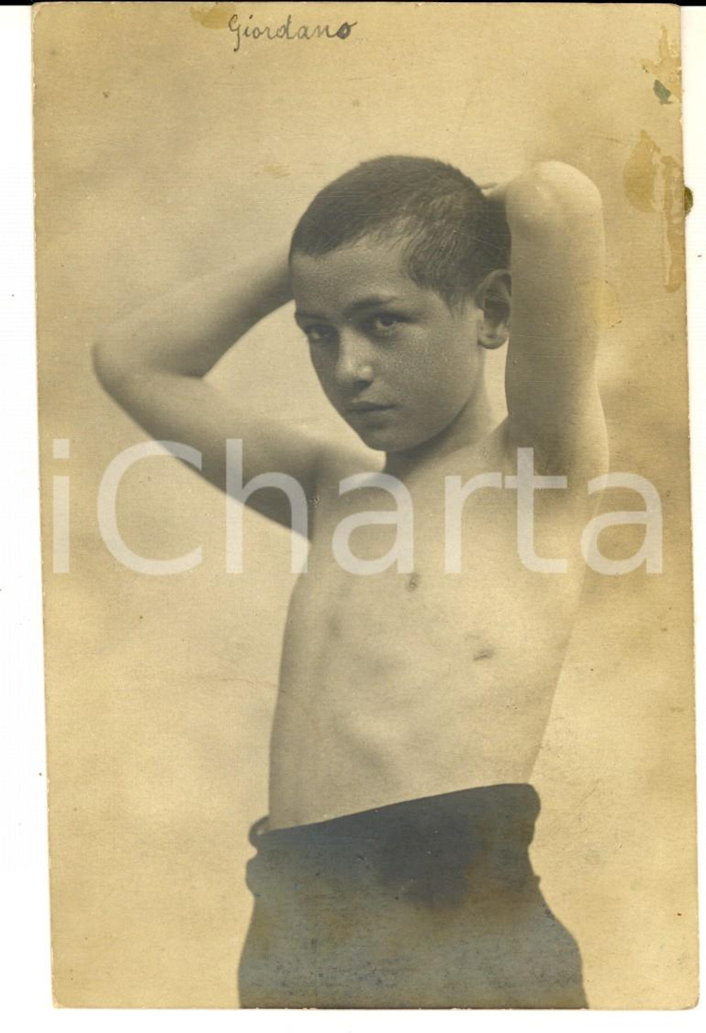 Fotografia d epoca originale 1920 ca MILANO Ritratto di bambino  Foto ARTISTICA Adolfo ERMINI 1