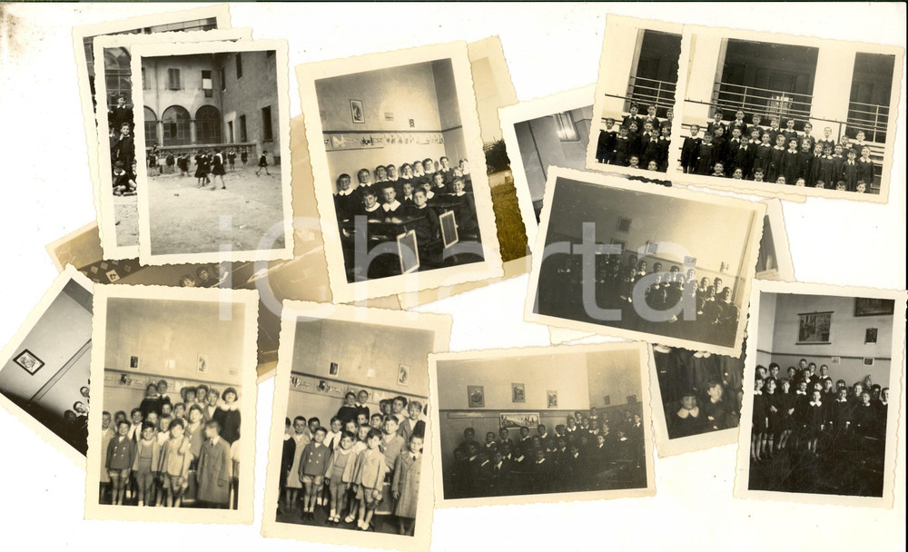 Fotografia d epoca originale 1935 ca MILANO Istituto ZACCARIA Vita di classe  Lotto 16 foto 8x6 cm 1