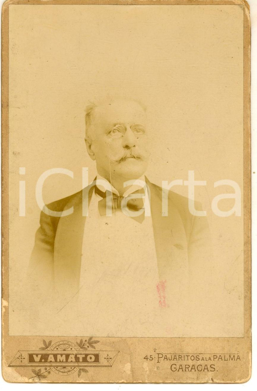 1920 ca CARACAS Ritratto maschile con gli occhiali *Foto V. AMATO 12x17 cm