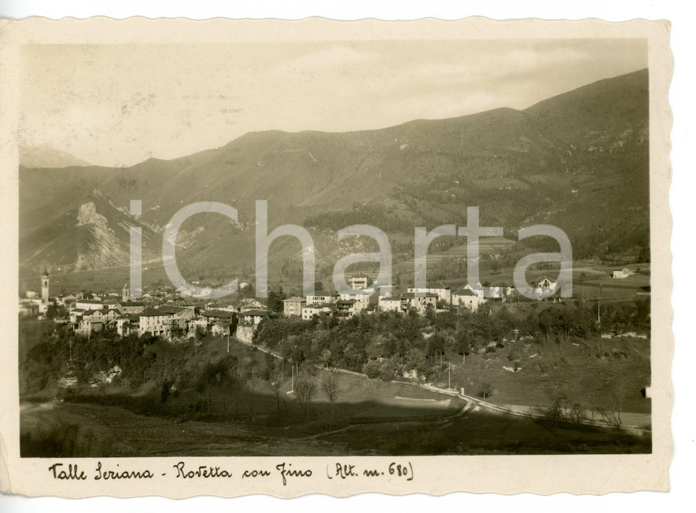 Cartolina originale da collezione 1944 ROVETTA CON FINO BG Veduta panoramica del paese  VALLE SERIANA Cartolina 1