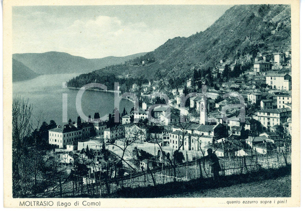Cartolina originale da collezione 1948 MOLTRASIO COMO Panorama con chiesa di SAN MARTINO Cartolina VINTAGE FG 1