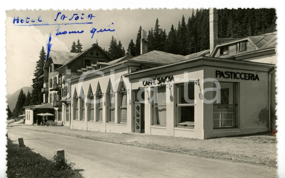 Cartolina originale da collezione 1950 MADONNA DI CAMPIGLIO TN Scorcio dell HOTEL SAVOIA Cartolina VINTAGE  FP 1