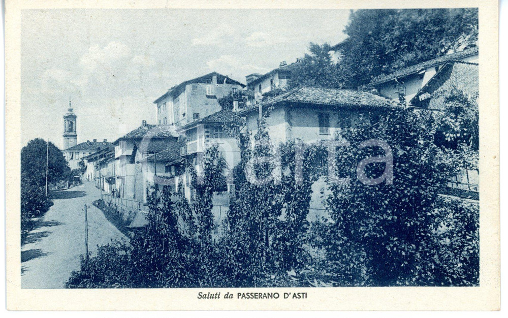 Cartolina originale da collezione 1947 PASSERANO MARMORITO ASTI Scorcio caratteristico Cartolina VINTAGE FP VG 1