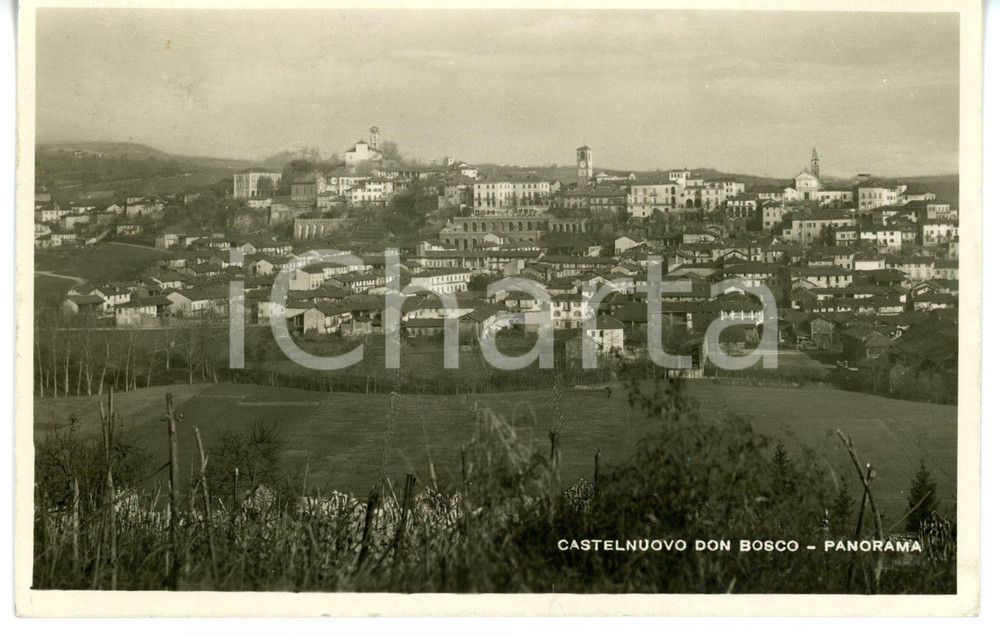 Cartolina originale da collezione 1943 CASTELNUOVO DON BOSCO ASTI Veduta panoramica Cartolina VINTAGE  FP VG 1