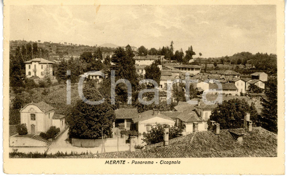 Cartolina originale da collezione 1944 MERATE Frazione CICOGNOLA  Veduta panoramica dell abitato Cartolina FP VG 1
