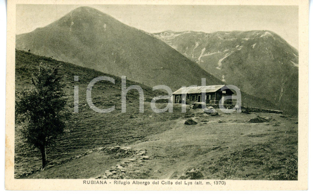 Cartolina originale da collezione 1937 RUBIANA TO Panorama con rifugio COLLE DEL LYS Cartolina VINTAGE FP VG 1