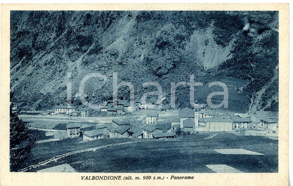 Cartolina originale da collezione 1938 VALBONDIONE BG Veduta panoramica del paese Cartolina VINTAGE FP VG 1