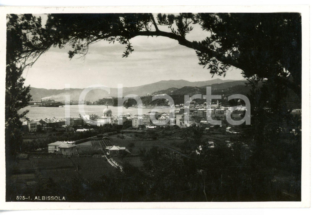 Cartolina originale da collezione 1938 ALBISSOLA MARINA SV Panorama della costa Cartolina VINTAGE  FP VG 1