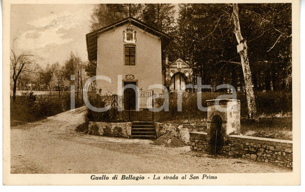 Cartolina originale da collezione 1949 BELLAGIO Frazione GUELLO CO Strada di SAN PRIMO  Veduta Cartolina FP VG 1
