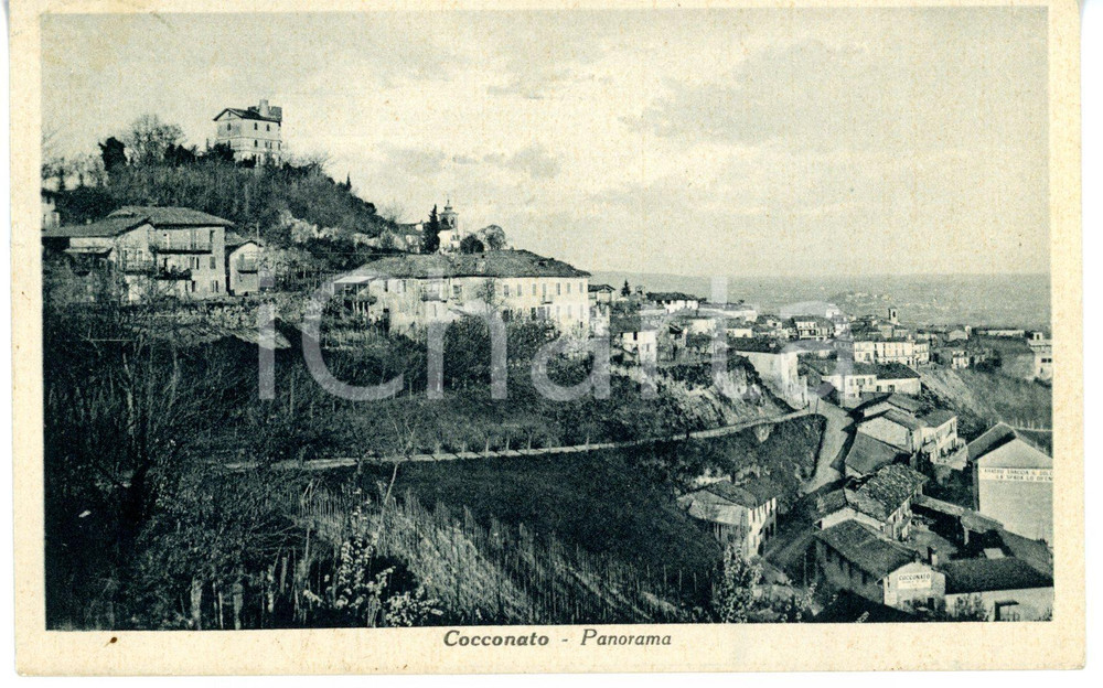 Cartolina originale da collezione 1939 COCCONATO AT Panorama del paese Cartolina VINTAGE viaggiata  FP 1