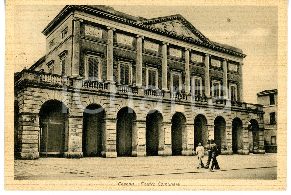 Cartolina originale da collezione 1939 CESENA Veduta del Teatro comunale ALESSANDRO BONCI Cartolina ANIMATA FG 1