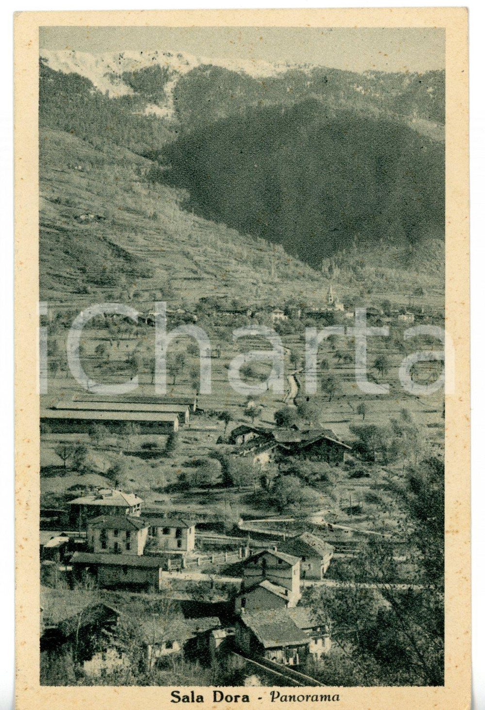 Cartolina originale da collezione 1945 SALA DORA AOSTA Veduta panoramica della vallata Cartolina  FP VG 1