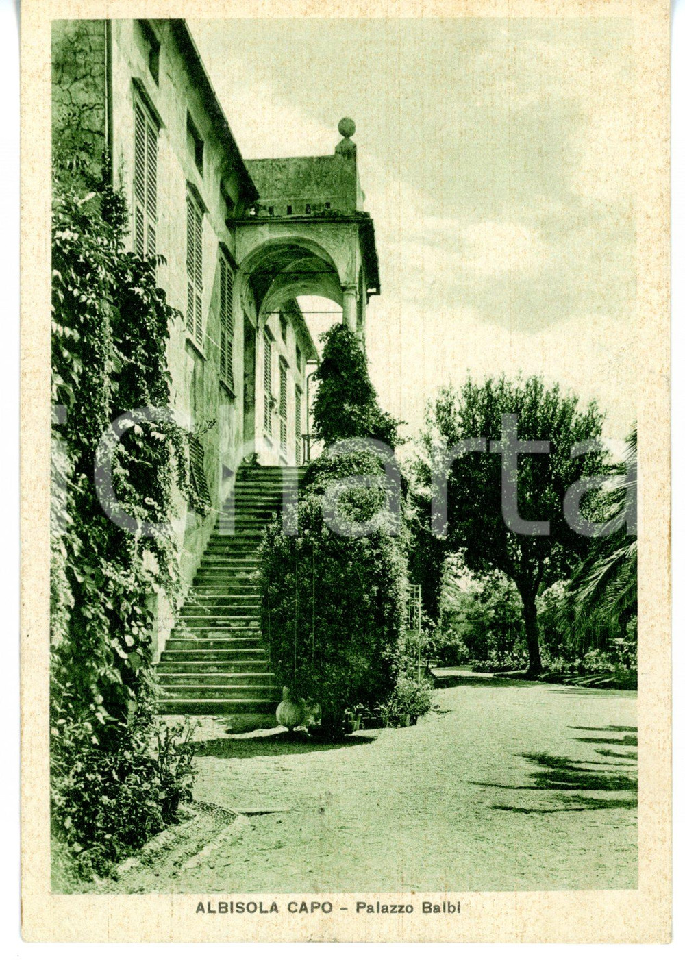 Cartolina originale da collezione 1937 ALBISOLA CAPO SV Scorcio di Villa BALBI Cartolina VINTAGE FG VG 1