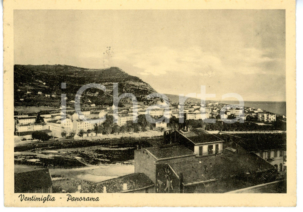 Cartolina originale da collezione 1943 VENTIMIGLIA IM Veduta panoramica verso il mare Cartolina VINTAGE FG VG 1