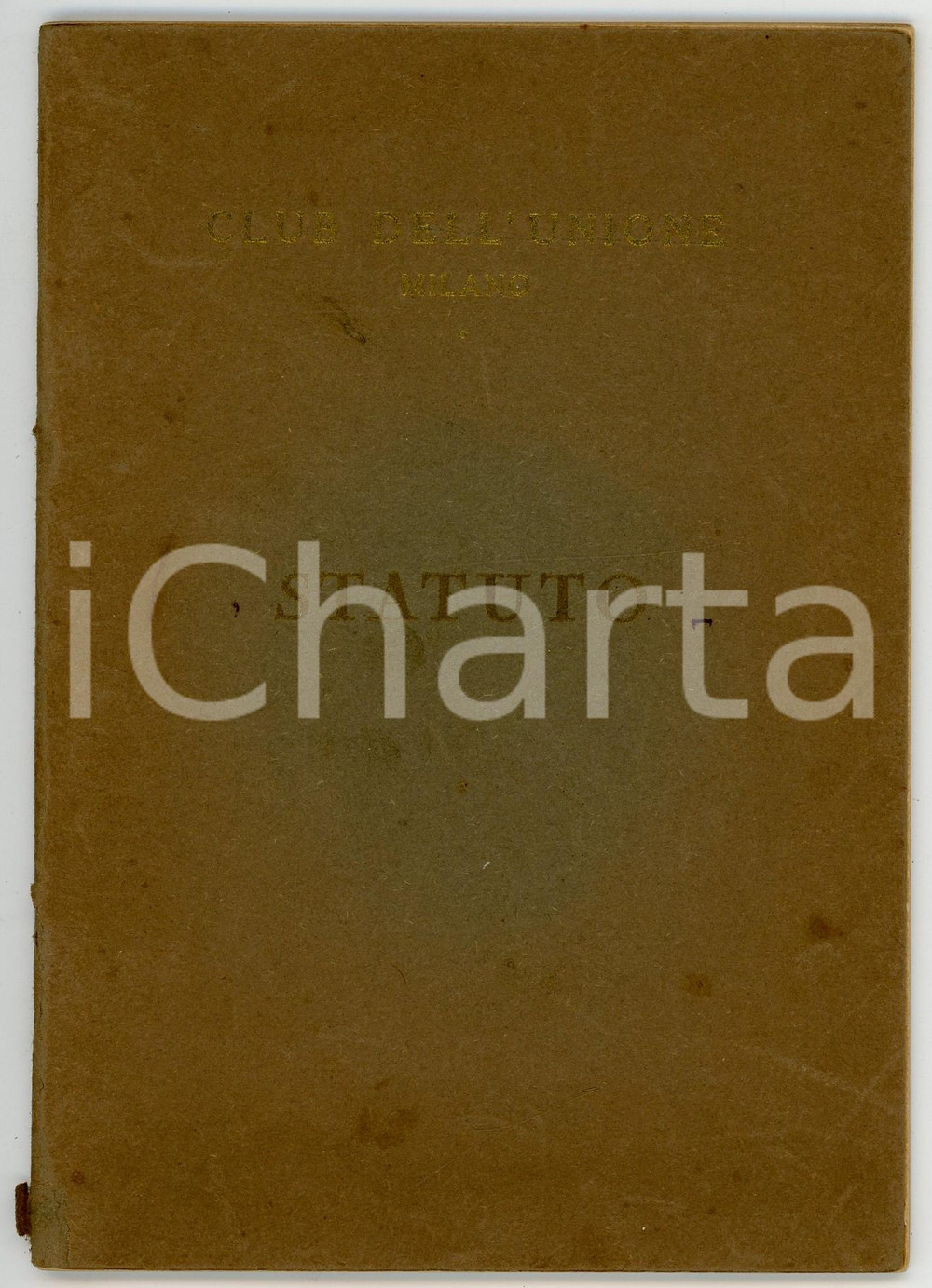 Libro, pubblicazione d epoca 1933 MILANO Statuto del CLUB DELL UNIONE Stabilimento Luigi MOZZATI  29 pp. 1