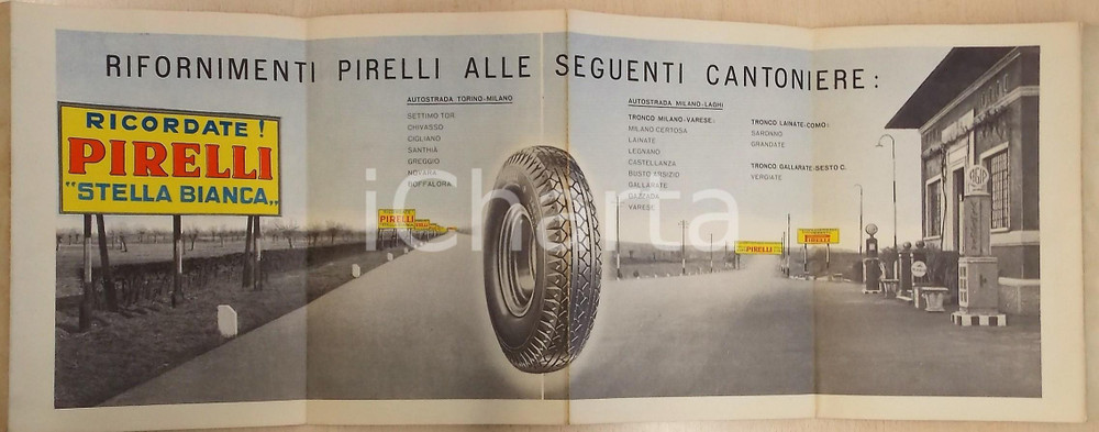Mappa, planimetria storica 1937 SOCIETÃ€ ITALIANA PIRELLI Autostrade TORINOMILANO e MILANOLAGHI Cartina 1