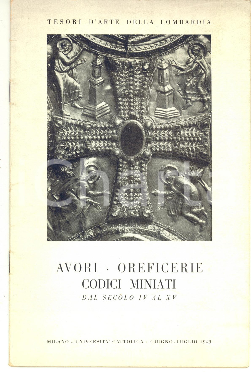 Libro, pubblicazione d epoca 1949 UNIVERSITÃ€ CATTOLICA DI MILANO Avori, oreficerie, codici minati Catalogo 1