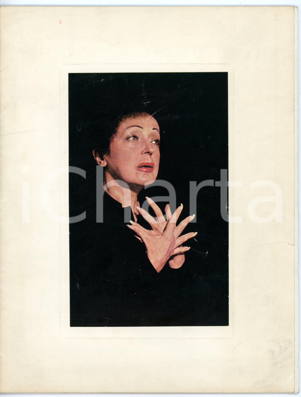 Materiale pubblicitario d’epoca 1960 PARIS Edith PIAF in concerto all Olympia  Pieghevole pubblicitario 1
