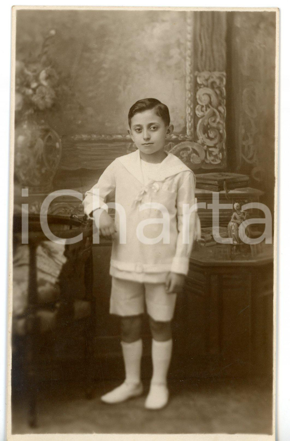 Fotografia d epoca originale 1915 ca MILANO Ritratto di bambino alla Prima Comunione Foto CAPPELLI  FP NV 1