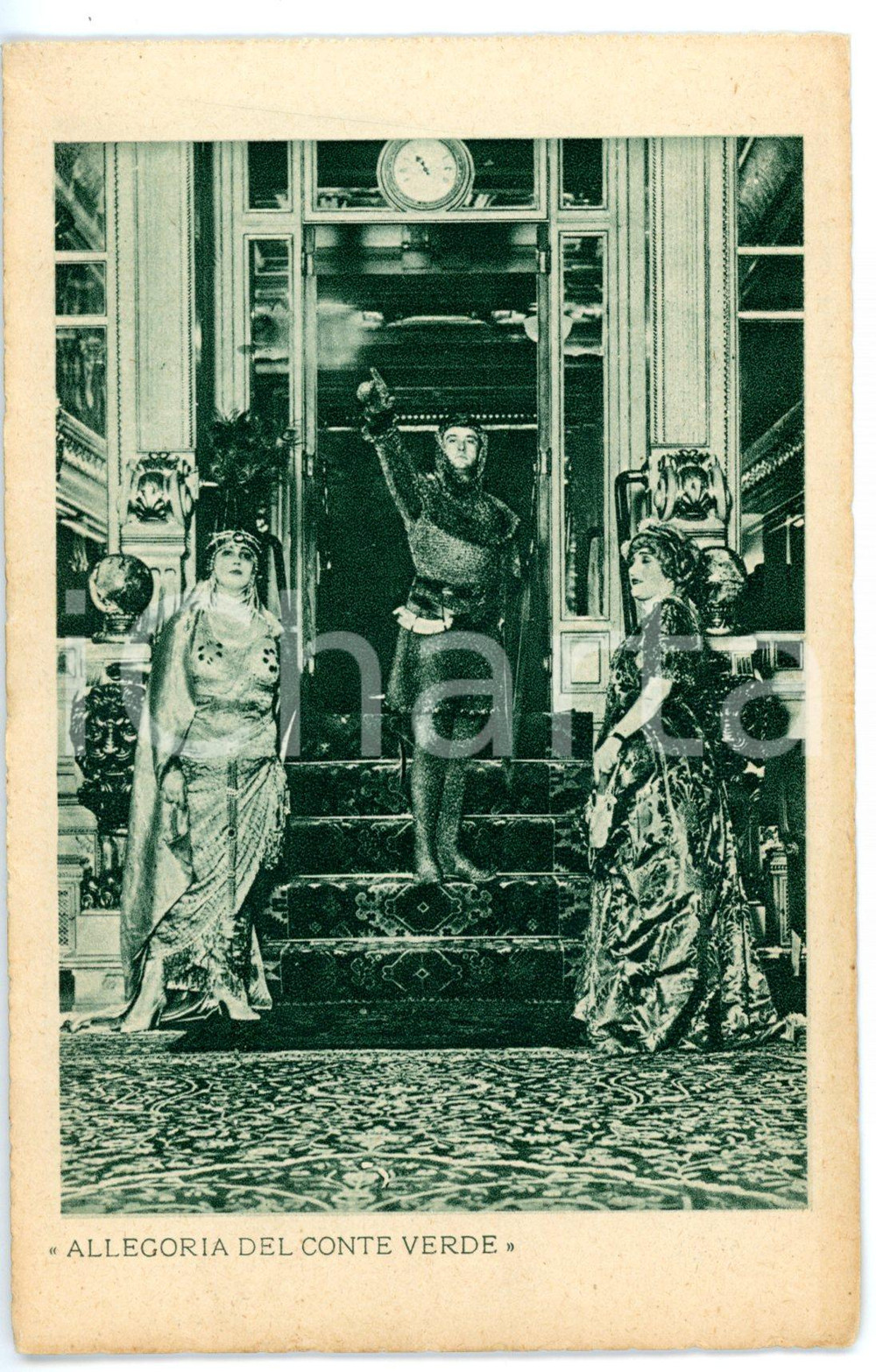 Cartolina originale da collezione 1930 ca T/N CONTE VERDE Festa in maschera Cartolina VINTAGE  FP NV 1