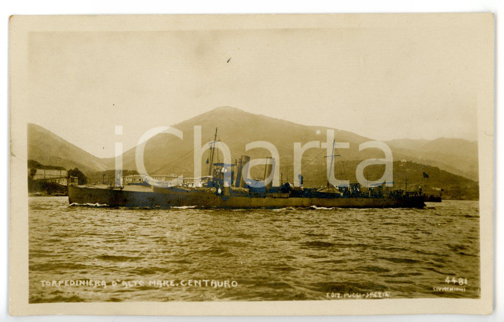 Cartolina originale da collezione 1920 ca MARINA MILITARE Torpediniera d alto mare CENTAURO Cartolina FP NV 1