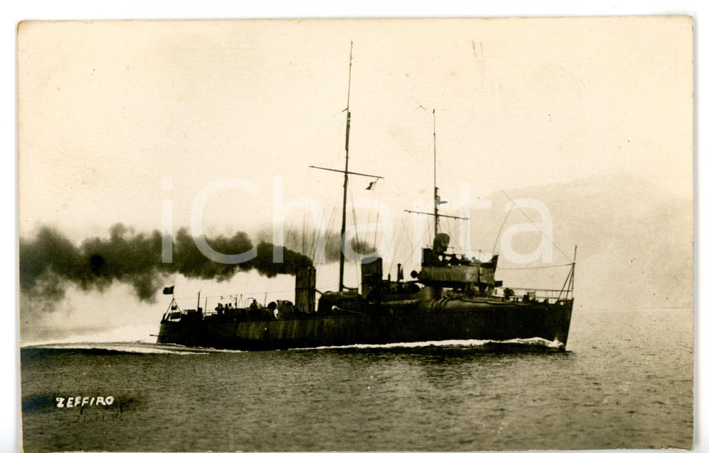 Cartolina originale da collezione 1920 ca MARINA MILITARE Cacciatorpediniere R. N. ZEFFIRO Cartolina FP NV 1