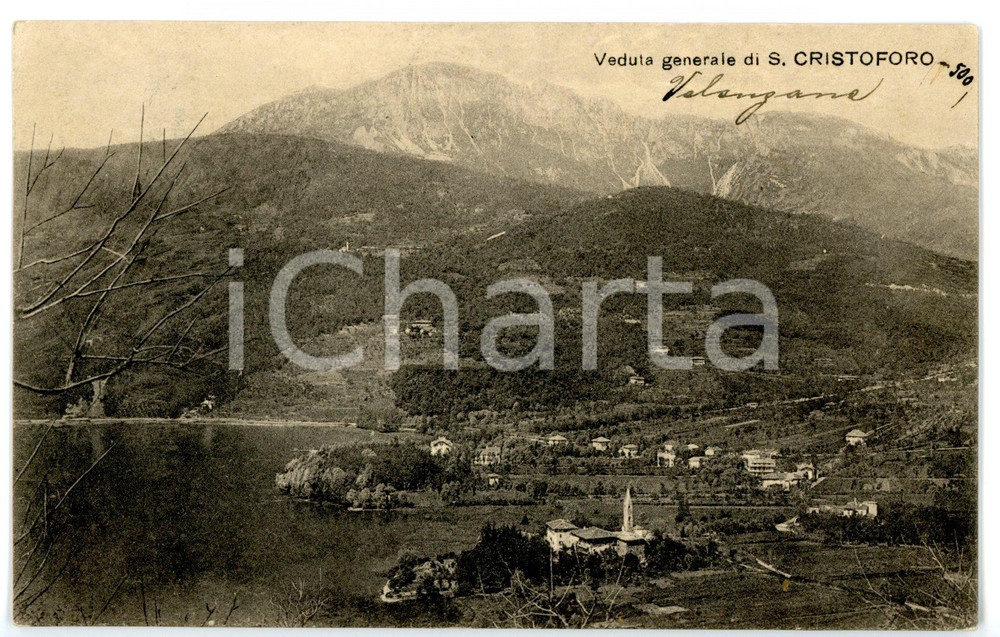 Cartolina originale da collezione 1924 SAN CRISTOFORO TN Veduta panoramica tra le montagne Cartolina FP VG 1