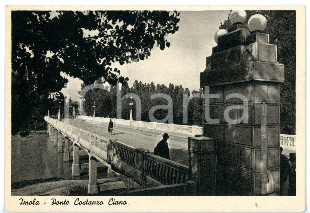 Cartolina originale da collezione 1942 IMOLA BO Passeggiata sul ponte Costanzo CIANO Cartolina VINTAGE FG VG 1