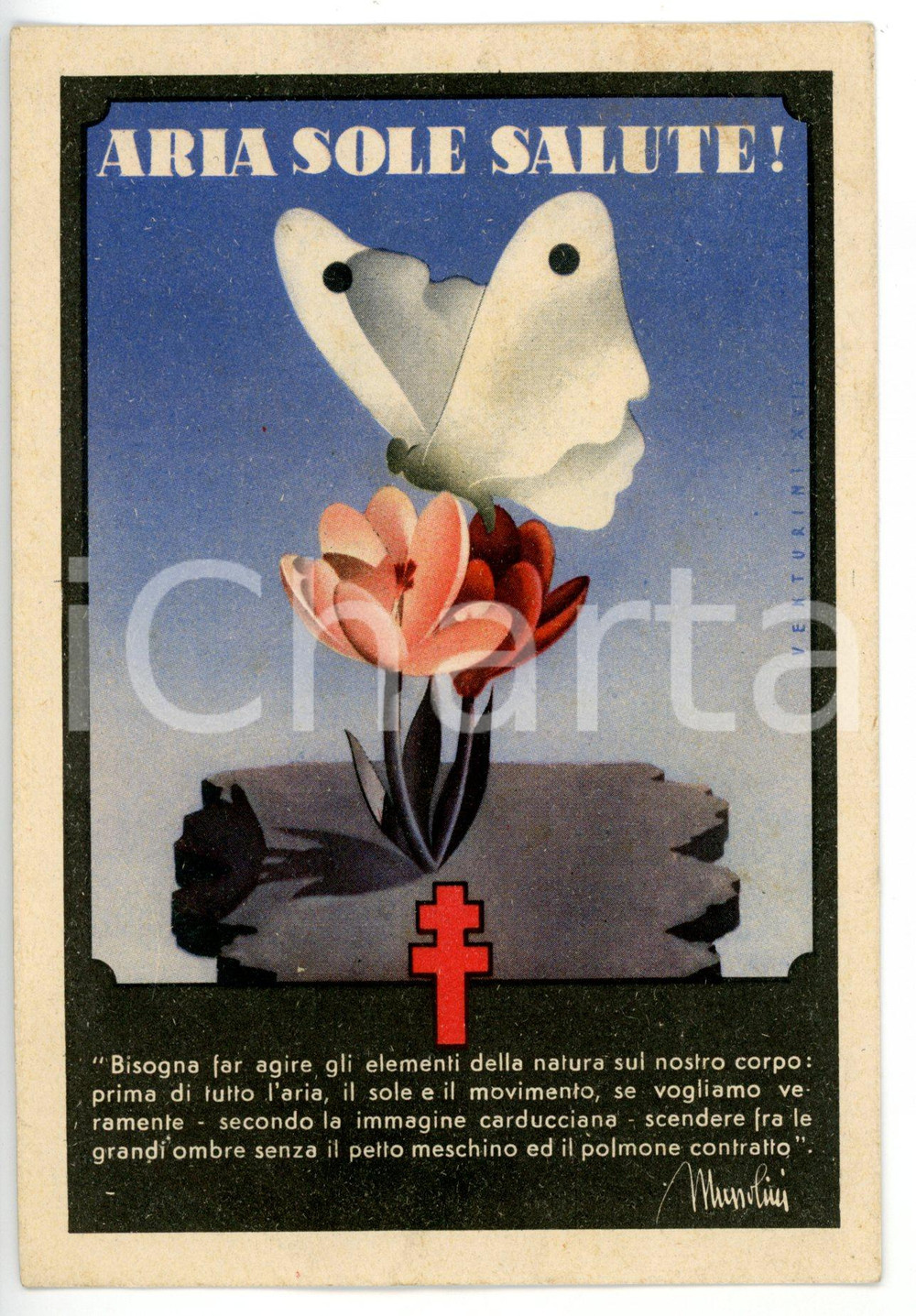 Cartolina originale da collezione 1939 FNF  LOTTA ALLA TUBERCOLOSI Aria Sole Salute! Cartolina ILLUSTRATA FG NV 1