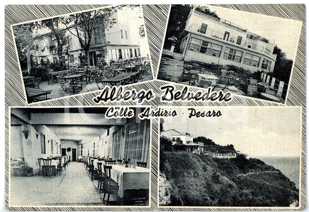 Cartolina originale da collezione 1950 ca PESARO Colle ARDIZIO  Vedutine albergo BELVEDERE Cartolina VINTAGE FG 1
