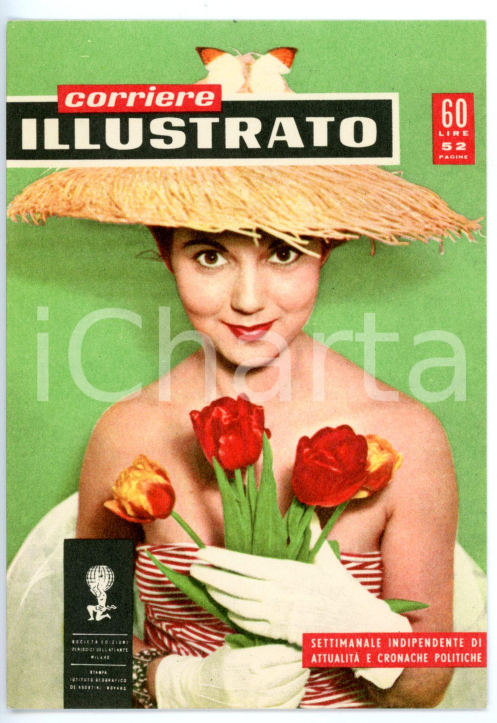 Cartolina originale da collezione 1956 MILANO  PERIODICI DELL ATLANTE Cartolina per invio CORRIERE ILLUSTRATO 1