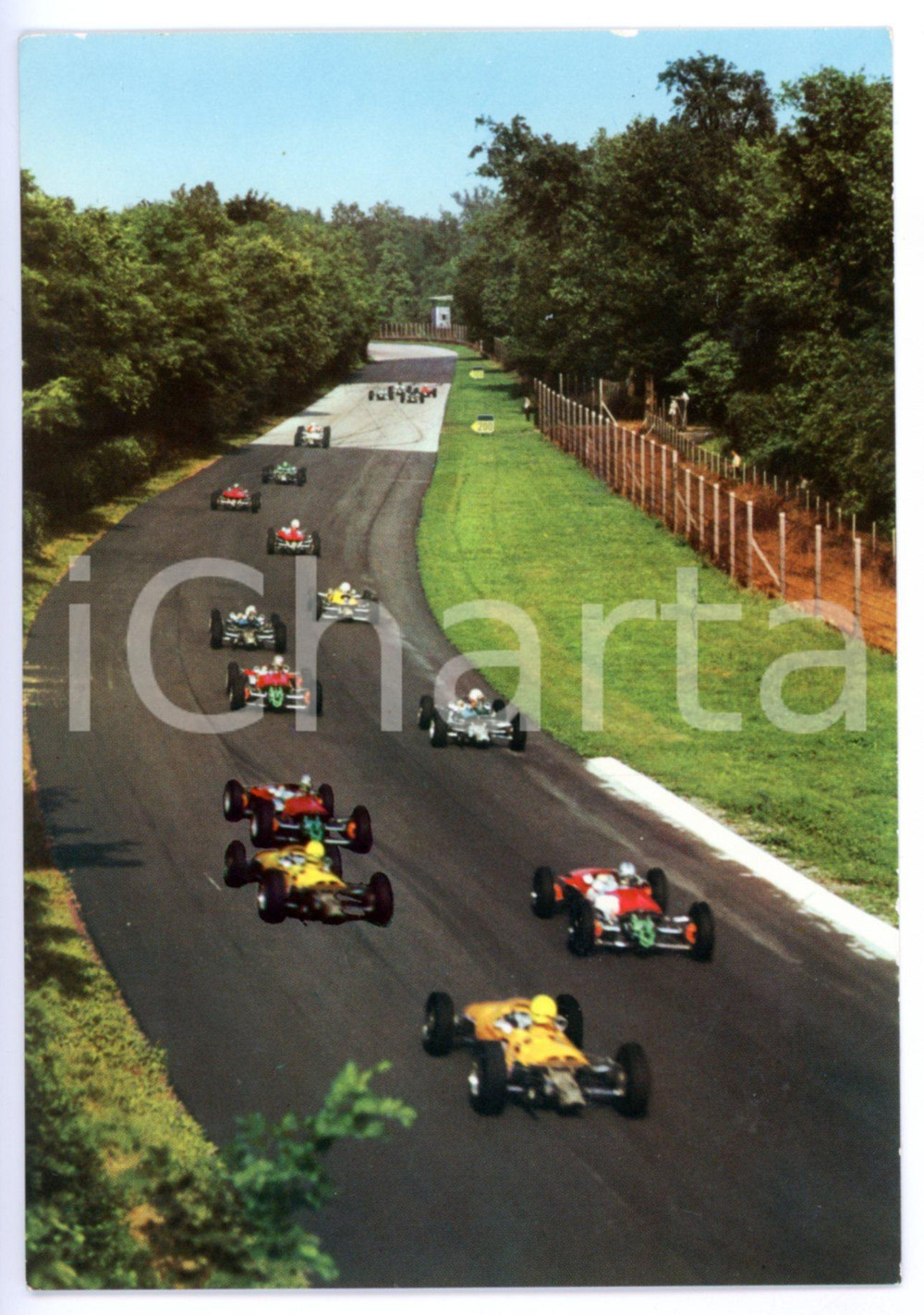 Cartolina originale da collezione 1975 ca AUTODROMO DI MONZA G. P. Lotteria  Uscita dalla curva nord Cartolina 1