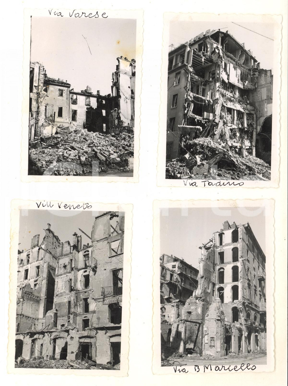 Fotografia d epoca originale 1950 ca MILANO Edifici distrutti dai bombardamenti  Lotto 4 foto VINTAGE 7x10 1
