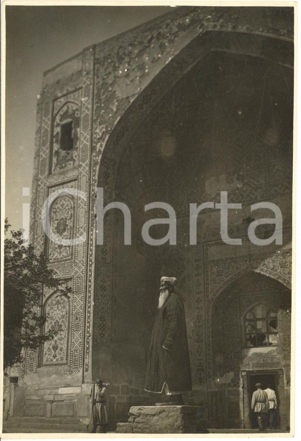 Fotografia d epoca originale 1934 SAMARCANDA UZBEKISTAN Il REGISTAN Foto ANIMATA RARA 12x17 1
