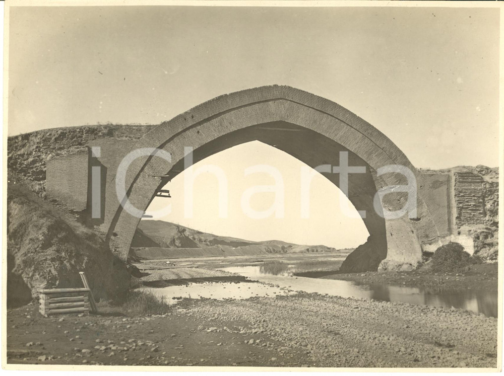Fotografia d epoca originale 1934 Area di SAMARCANDA UZBEKISTAN Ponte sul fiume Zeravshan Foto 22x16 cm 1