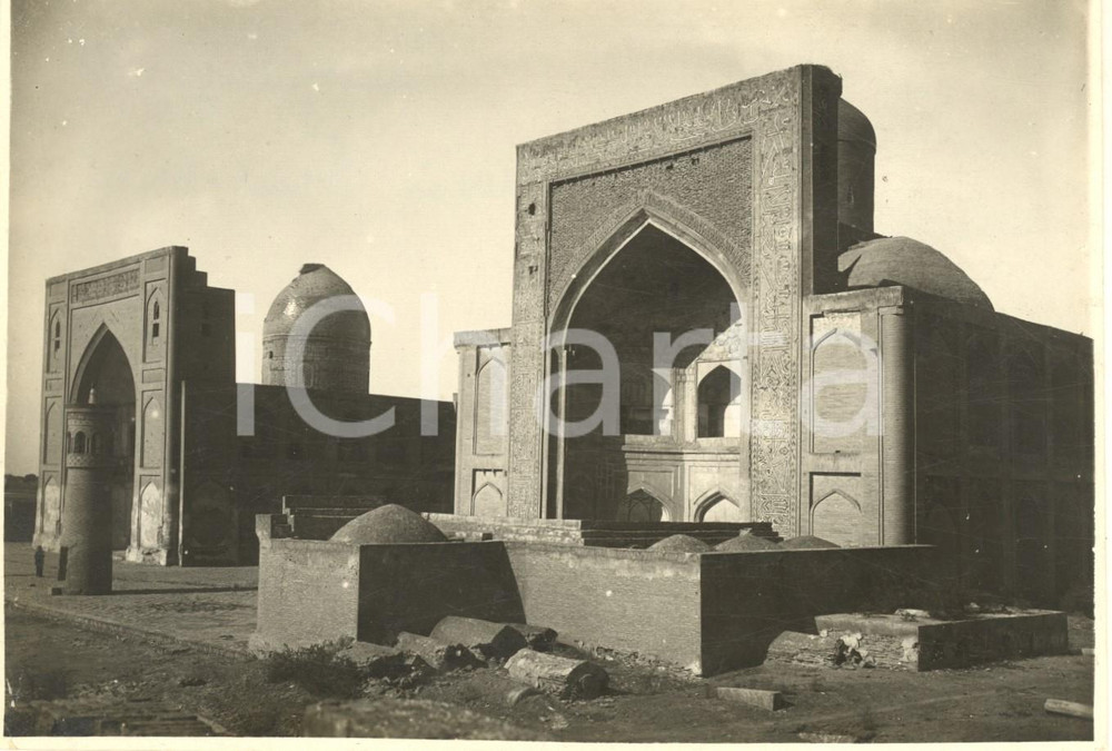 Fotografia d epoca originale 1934 SAMARCANDA UZBEKISTAN Piazza con moschee in rovina  Foto 17x12 cm 1