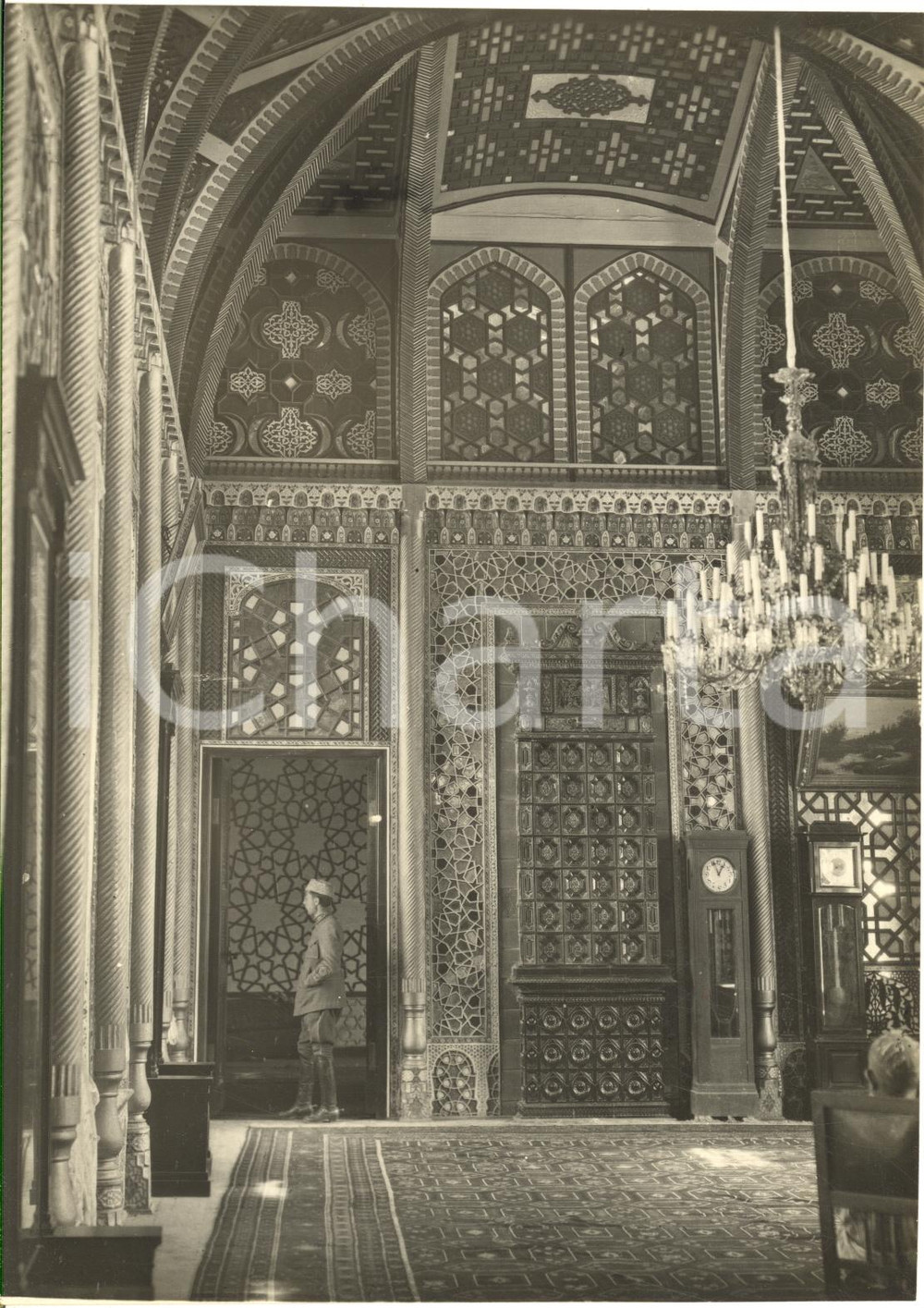 Fotografia d epoca originale 1935 ca SAMARCANDA UZBEKISTAN Interno di edificio civile  Foto 14x20 cm 1