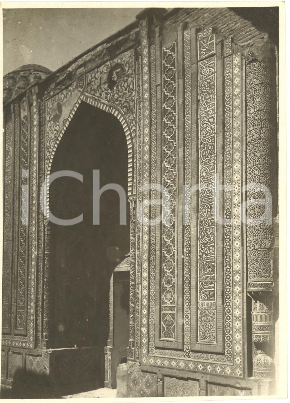 Fotografia d epoca originale 1935 ca SAMARCANDA UZBEKISTAN Portale di una madrasa  Foto ARTISTICA 12x16 cm 1