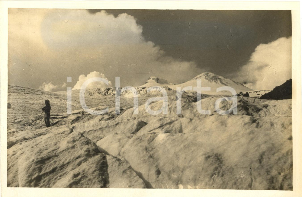 Fotografia d epoca originale 1930 ca GEORGIA URSS CAUCASO  Ghiacciaio MALYY AZAU  Foto 17x11 cm 1