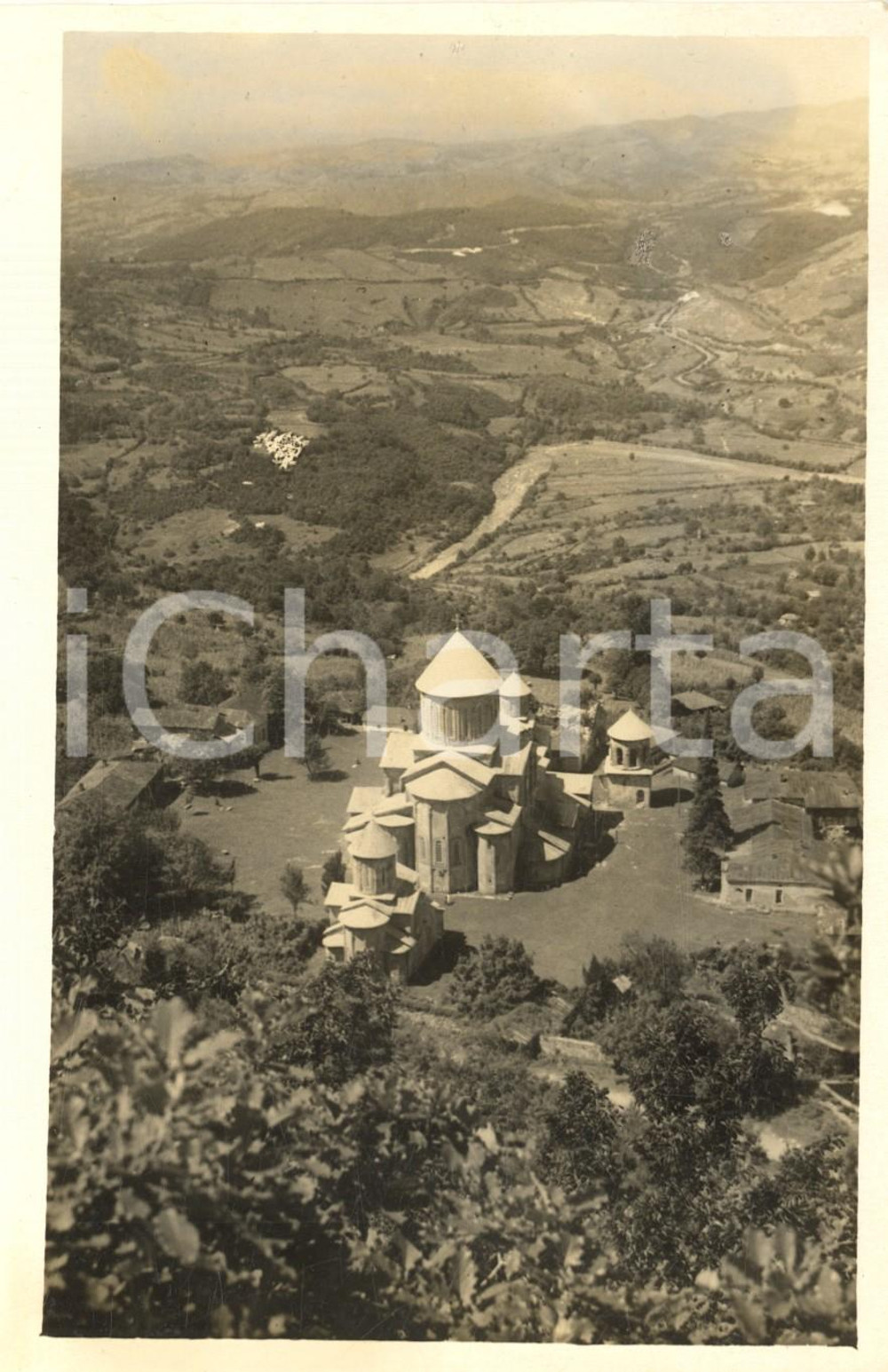 Fotografia d epoca originale 1934 GEORGIA URSS Monastero di GELATI  Veduta aerea  Foto 11x17 cm 1