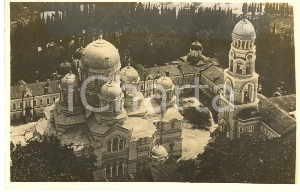 Fotografia d epoca originale 1932 NUOVO ATHOS GEORGIA, URSS Veduta aerea del monastero Foto 17x11 cm 1