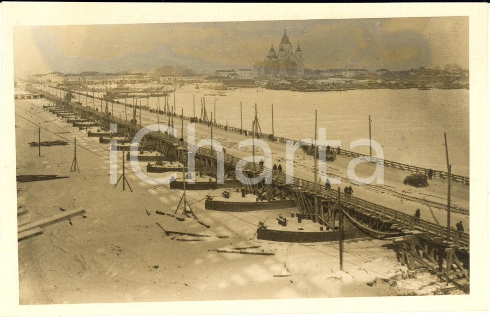 1933 GORKIJ / NIZNIJ-NOVGOROD (URSS) Costruzione di un ponte ferroviario - Foto