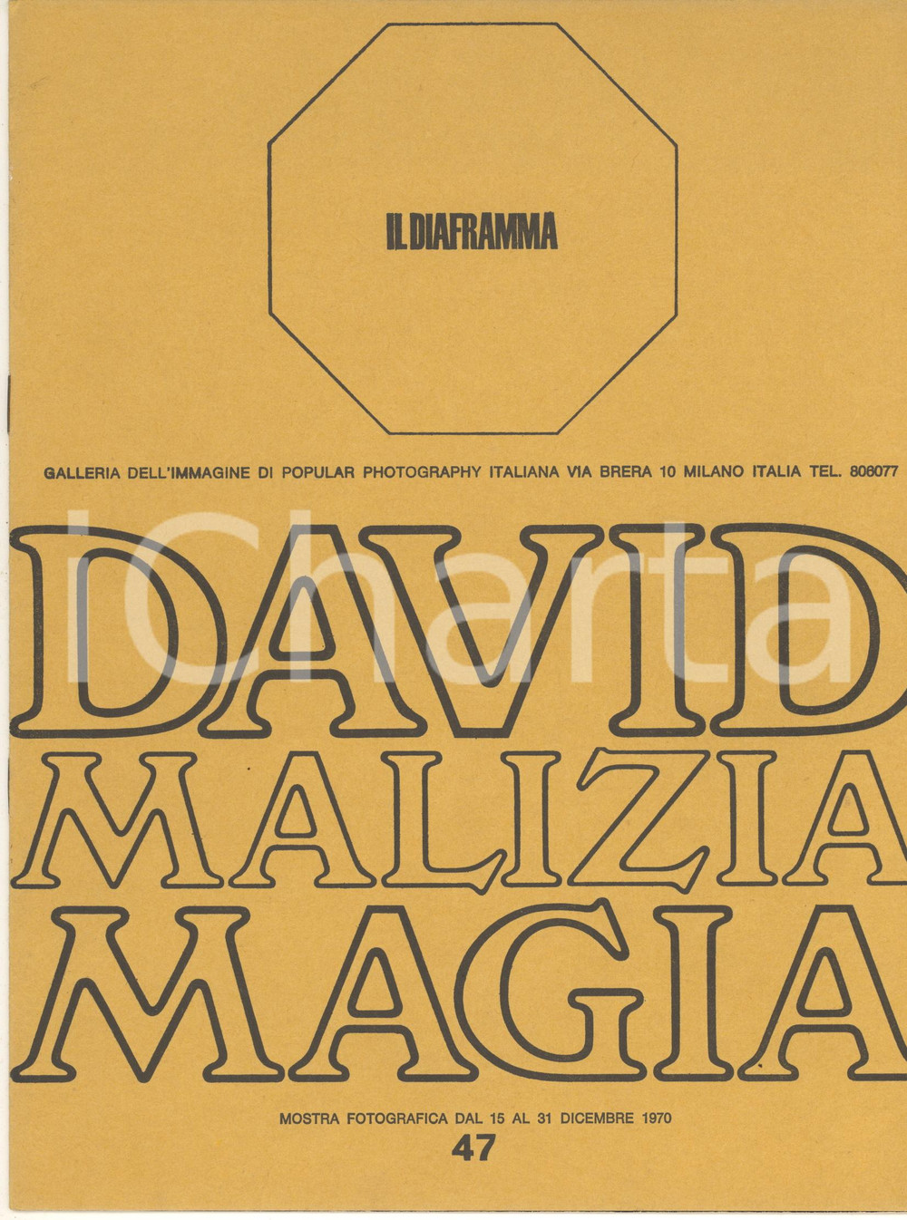 Giornale, rivista storica 1970 MILANO BRERA Galleria IL DIAFRAMMA  Mostra David HAMILTON  Rivista 4 pp. 1