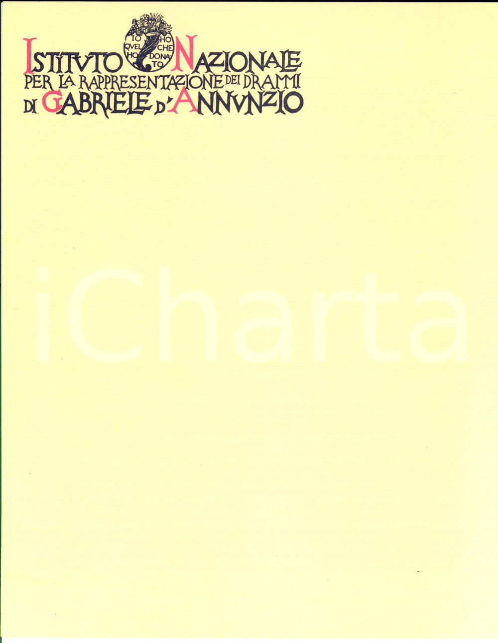 Manoscritto, lettera originale 1930 ca Istituto Rappresentazione Drammi Gabriele D ANNUNZIO Carta intestata 2 1