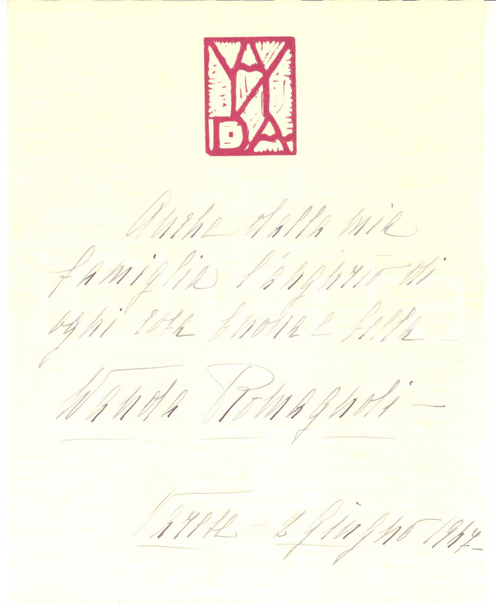Manoscritto, lettera originale 1947 VARESE Lettera Wanda ROMAGNOLI per auguri  Autografo 1