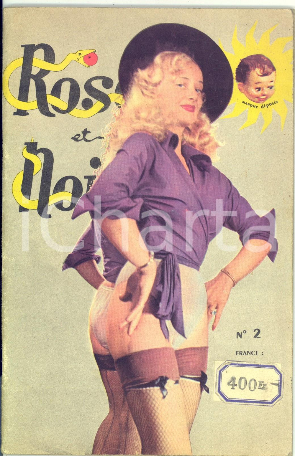 Giornale, rivista storica 1953 PARIS ROSE ET NOIR Revue Ã©rotique  Naked women nÂ° 2 63 pp. 1