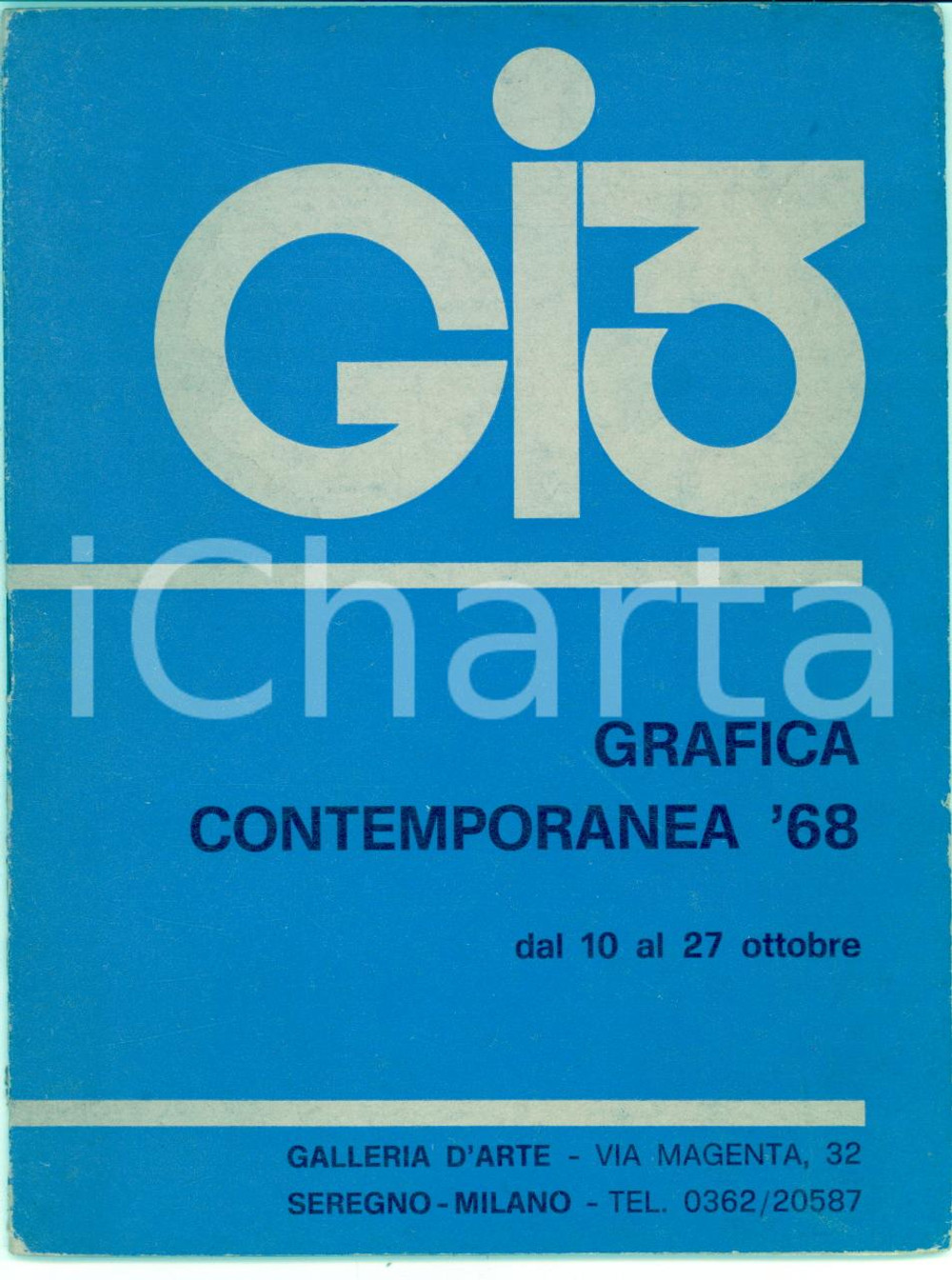 Libro, pubblicazione d epoca 1968 MILANO Galleria GI3  Grafica contemporanea  68  Catalogo mostra 16 pp. 1